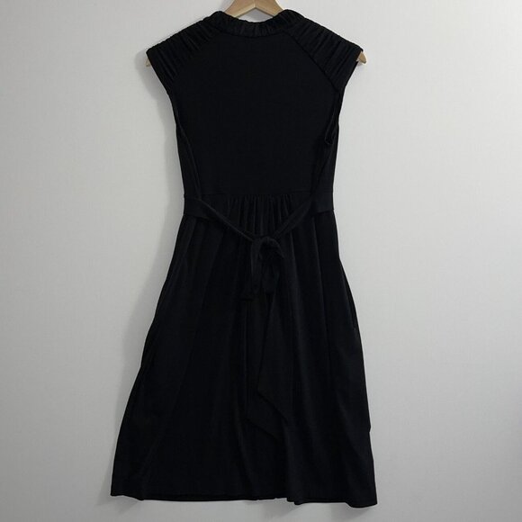 Max and Cleo Dress Womens 8 Black Ruffle Button Back Tie Dress - Picture 9 of 10